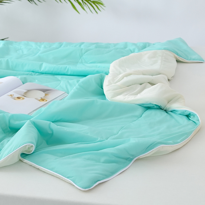 91家纺网 家纺一手货源 找家纺 默忆 2026新款瓜瓜凉感夏被 被子被芯 湖水蓝