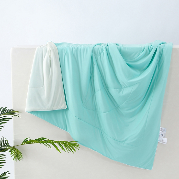 91家纺网 家纺一手货源 找家纺 默忆 2026新款瓜瓜凉感夏被 被子被芯 湖水蓝