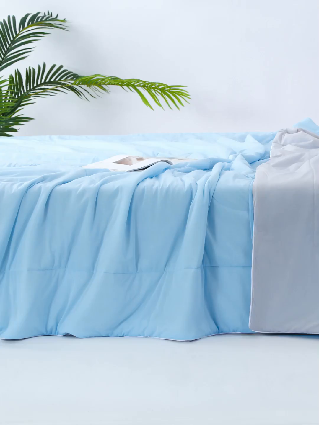 91家纺网 家纺一手货源 找家纺 默忆 2026新款瓜瓜凉感夏被 被子被芯 天蓝色