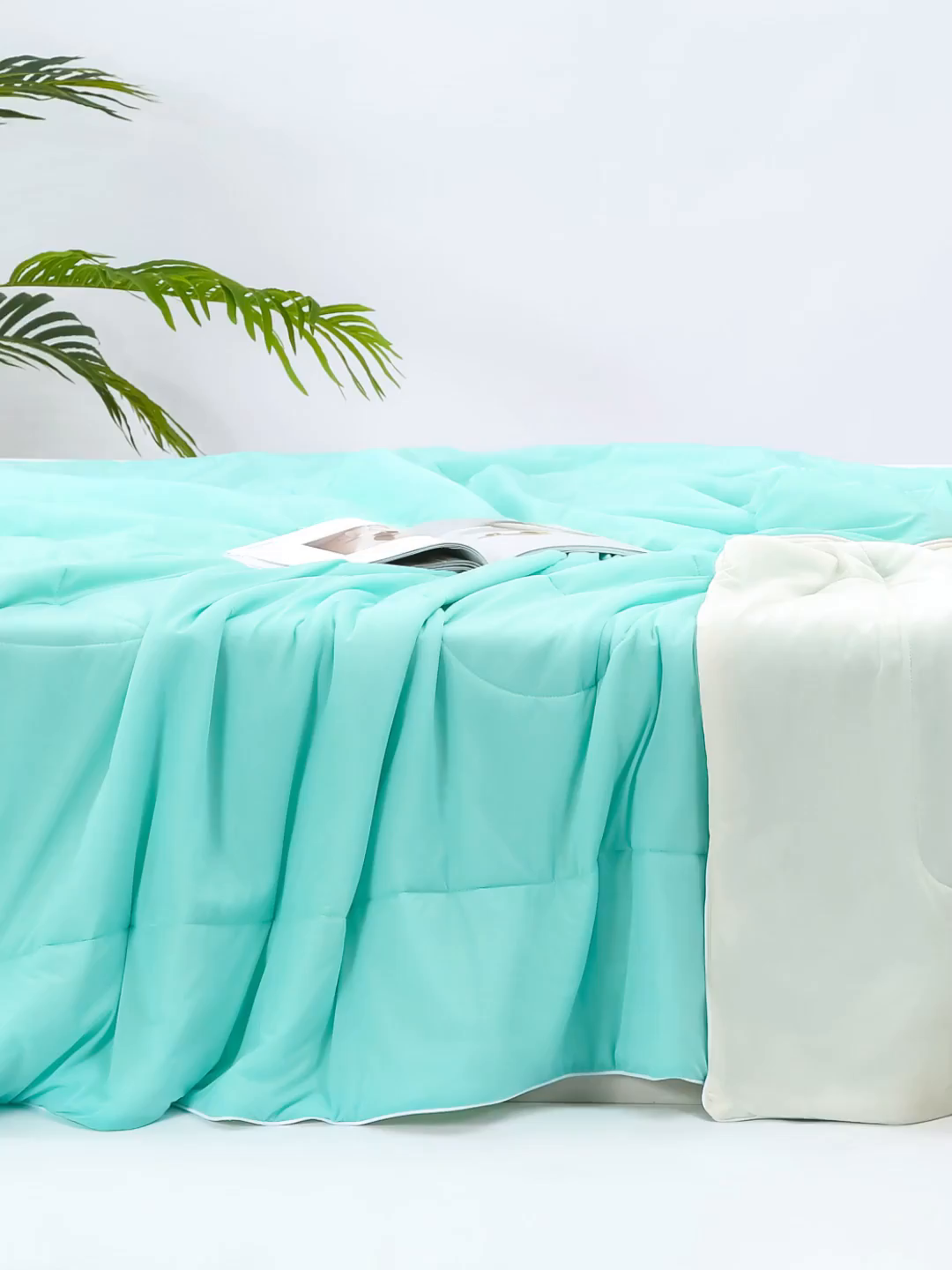 91家纺网 家纺一手货源 找家纺 默忆 2026新款瓜瓜凉感夏被 被子被芯 湖水蓝