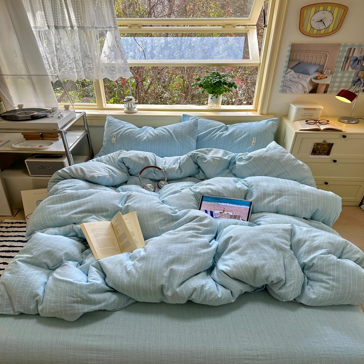 91家纺网 家纺一手货源 找家纺 （总）优兰朵家纺 2026新款简约素色亚麻风纯色无印四件套