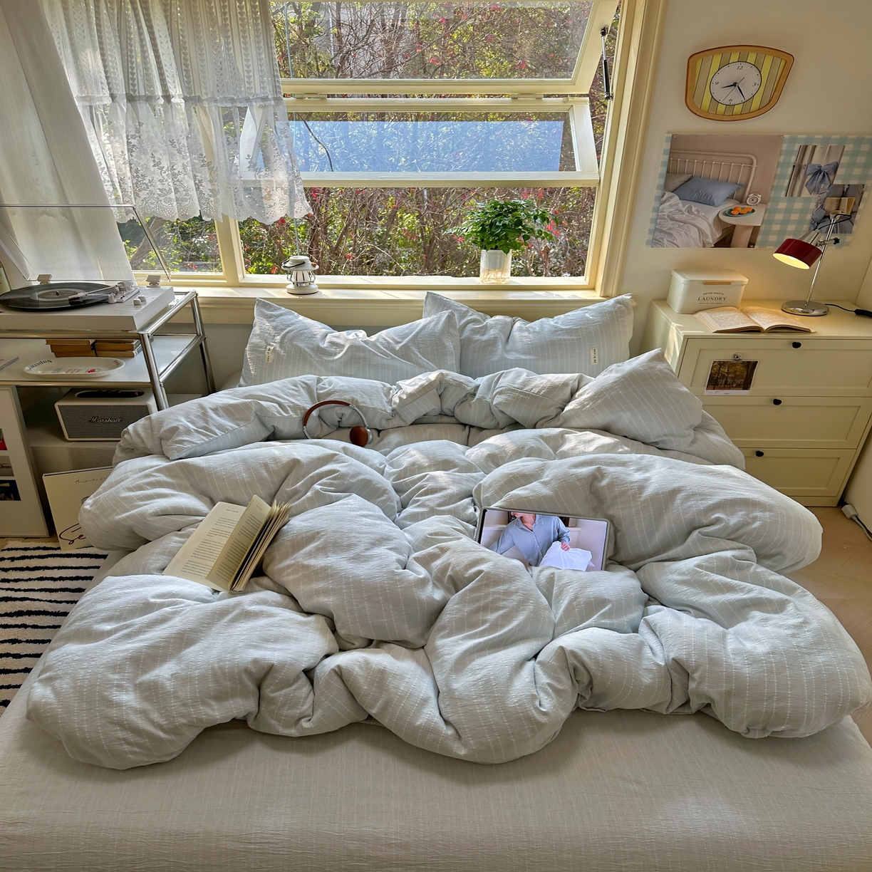 91家纺网 家纺一手货源 找家纺 （总）优兰朵家纺 2026新款简约素色亚麻风纯色无印四件套