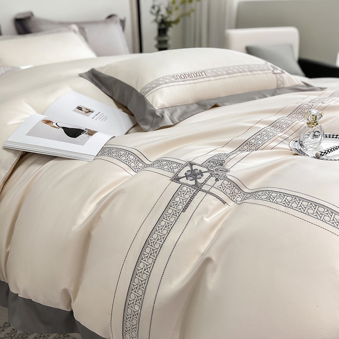 91家纺网 家纺一手货源 找家纺 家居1号家纺 2026新款50双股轻奢长绒棉刺绣四件套-图兰 图兰-奶白