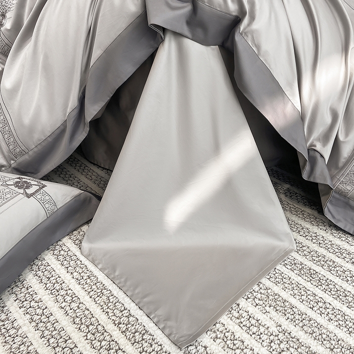 91家纺网 家纺一手货源 找家纺 家居1号家纺 2026新款50双股轻奢长绒棉刺绣四件套-图兰 图兰-高级灰