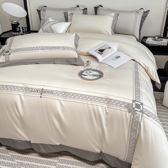 91家纺网 家纺一手货源 找家纺 家居1号家纺 2026新款50双股轻奢长绒棉刺绣四件套-图兰 图兰-奶白