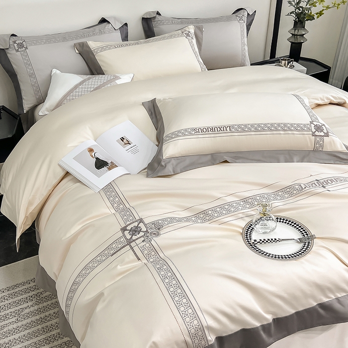 91家纺网 家纺一手货源 找家纺 家居1号家纺 2026新款50双股轻奢长绒棉刺绣四件套-图兰 图兰-奶白