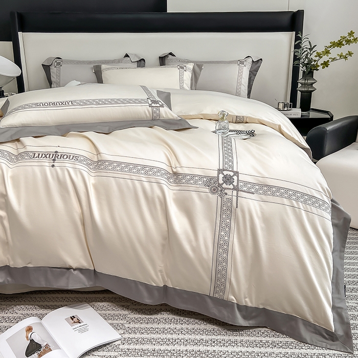 91家纺网 家纺一手货源 找家纺 家居1号家纺 2026新款50双股轻奢长绒棉刺绣四件套-图兰 图兰-奶白