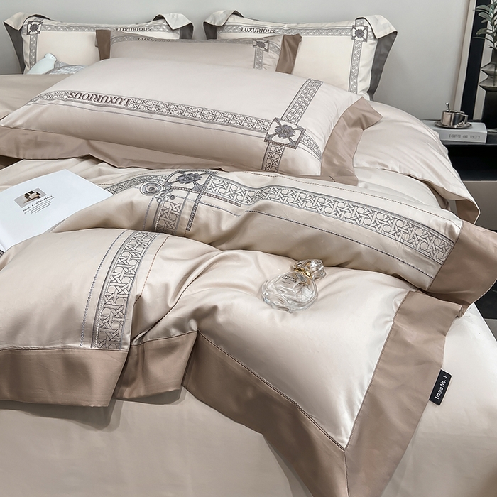 91家纺网 家纺一手货源 找家纺 家居1号家纺 2026新款50双股轻奢长绒棉刺绣四件套-图兰 图兰-香槟金