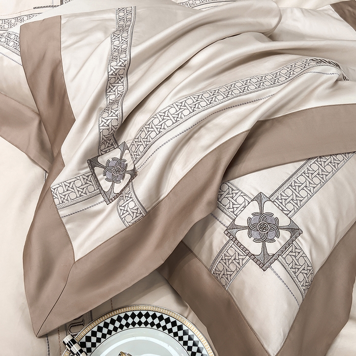 91家纺网 家纺一手货源 找家纺 家居1号家纺 2026新款50双股轻奢长绒棉刺绣四件套-图兰 图兰-香槟金