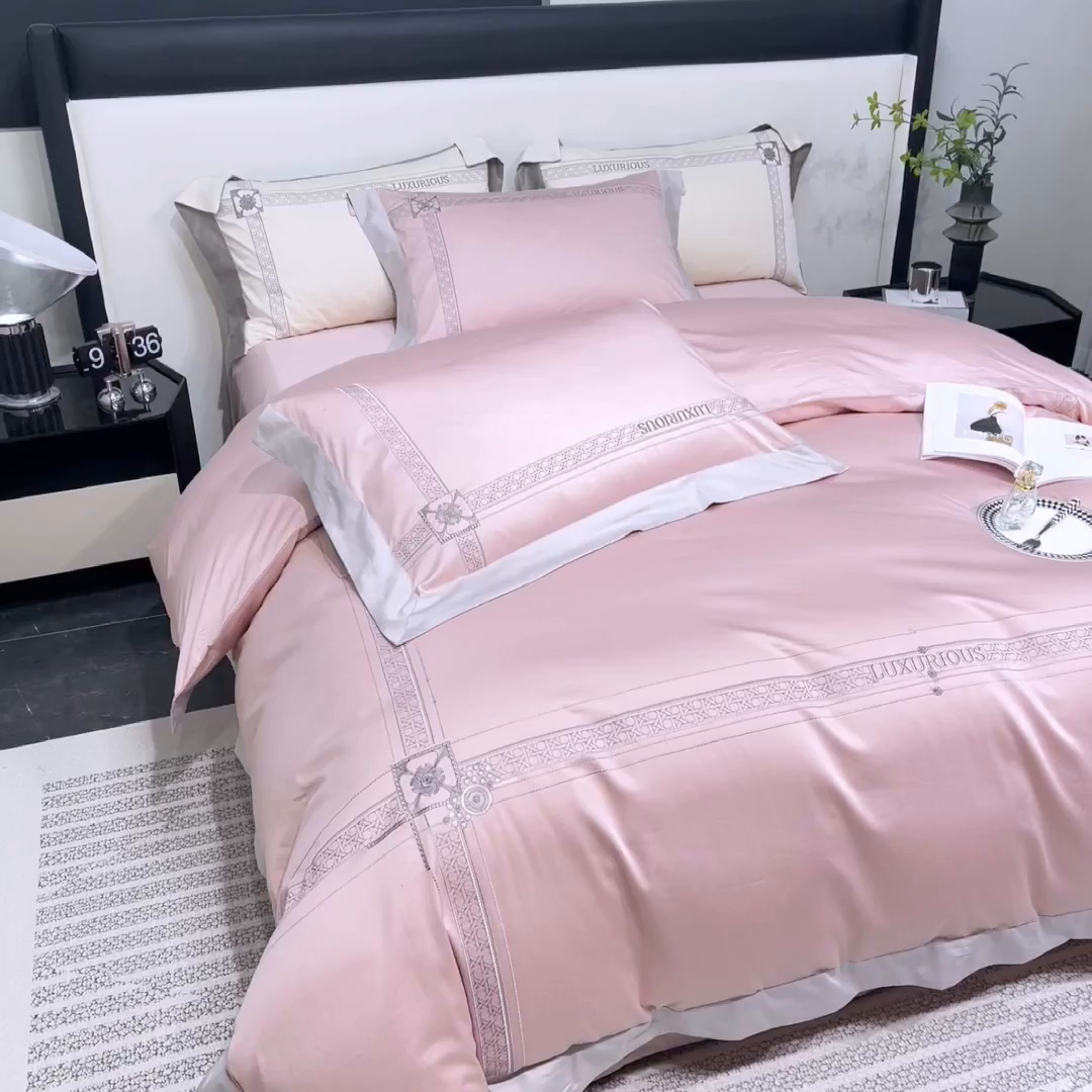 91家纺网 家纺一手货源 找家纺 （总）家居1号家纺 2026新款50双股轻奢长绒棉刺绣四件套-图兰