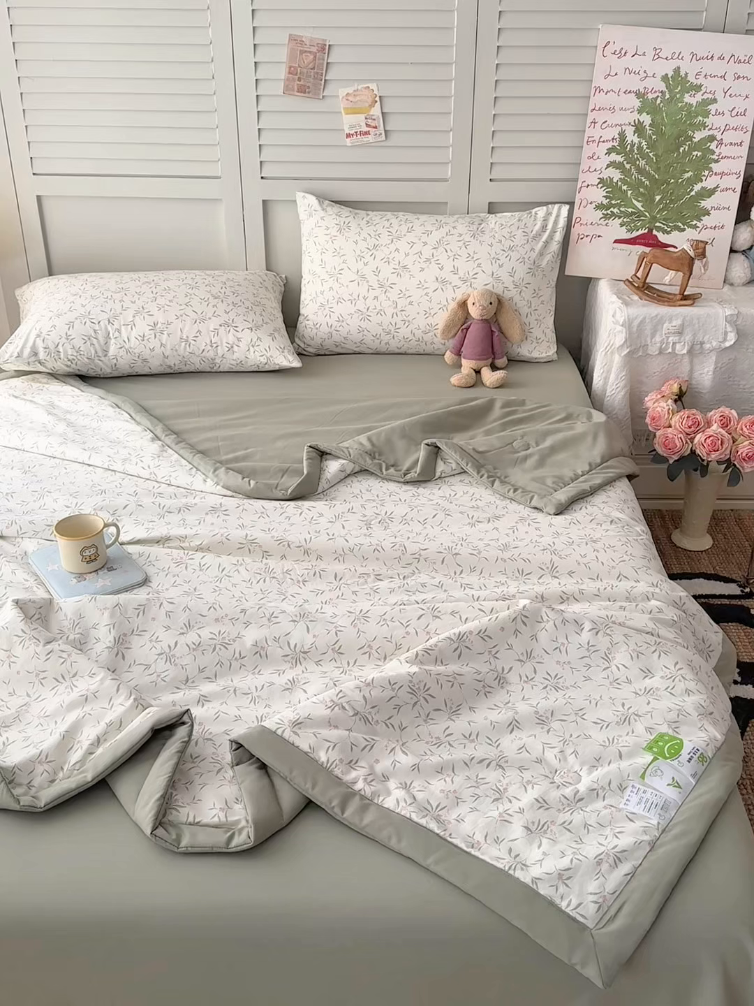 91家纺网 家纺一手货源 找家纺 盛凡家纺 2026新款小清新抗菌夏被夏凉被空调被被子被芯夏被四件套 绮陌