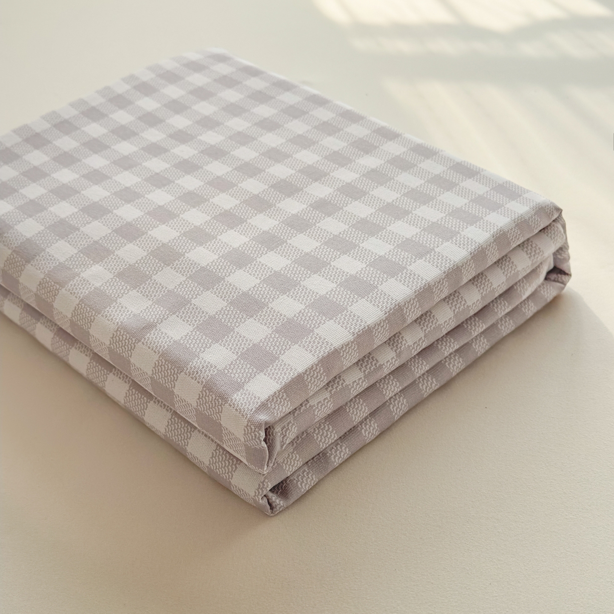 91家纺网 家纺一手货源 找家纺 爱彼家纺 2026新款无印格子分老粗布床单软凉席床单枕套三件套新升级细沙-格子系列一 格子灰