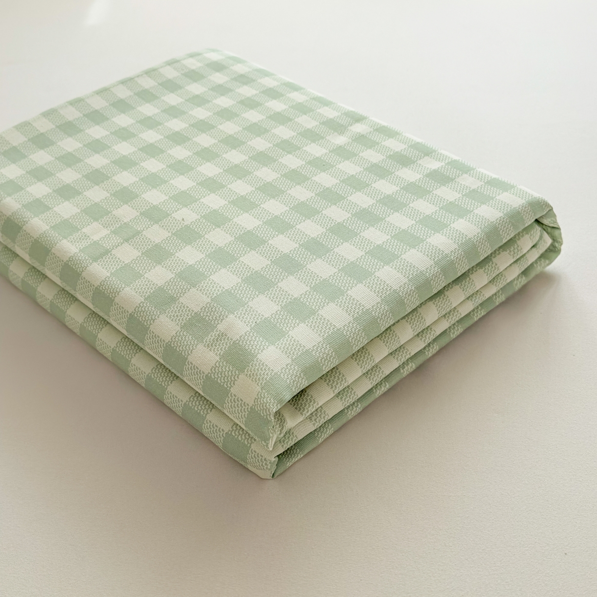 91家纺网 家纺一手货源 找家纺 爱彼家纺 2026新款无印格子分老粗布床单软凉席床单枕套三件套新升级细沙-格子系列一 格子绿
