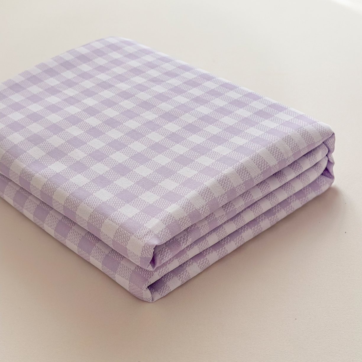 91家纺网 家纺一手货源 找家纺 爱彼家纺 2026新款无印格子分老粗布床单软凉席床单枕套三件套新升级细沙-格子系列一 格子紫