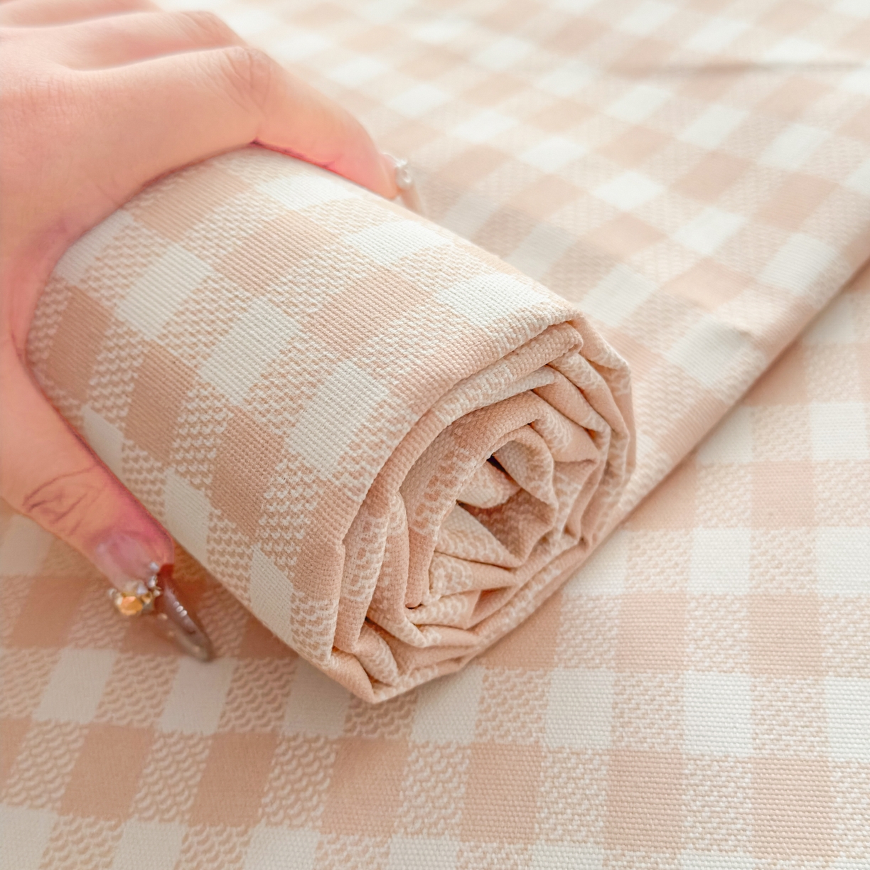 91家纺网 家纺一手货源 找家纺 爱彼家纺 2026新款无印格子分老粗布床单软凉席床单枕套三件套新升级细沙-格子系列一 格子咖