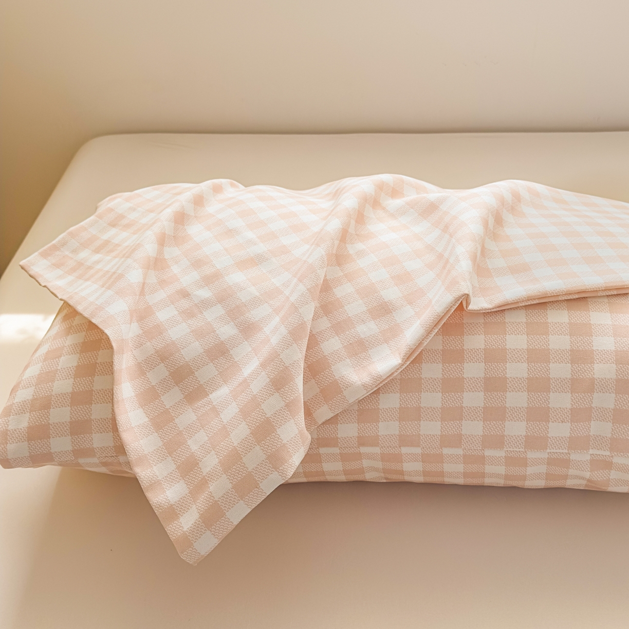 91家纺网 家纺一手货源 找家纺 爱彼家纺 2026新款无印格子分老粗布床单软凉席床单枕套三件套新升级细沙-格子系列一 格子咖