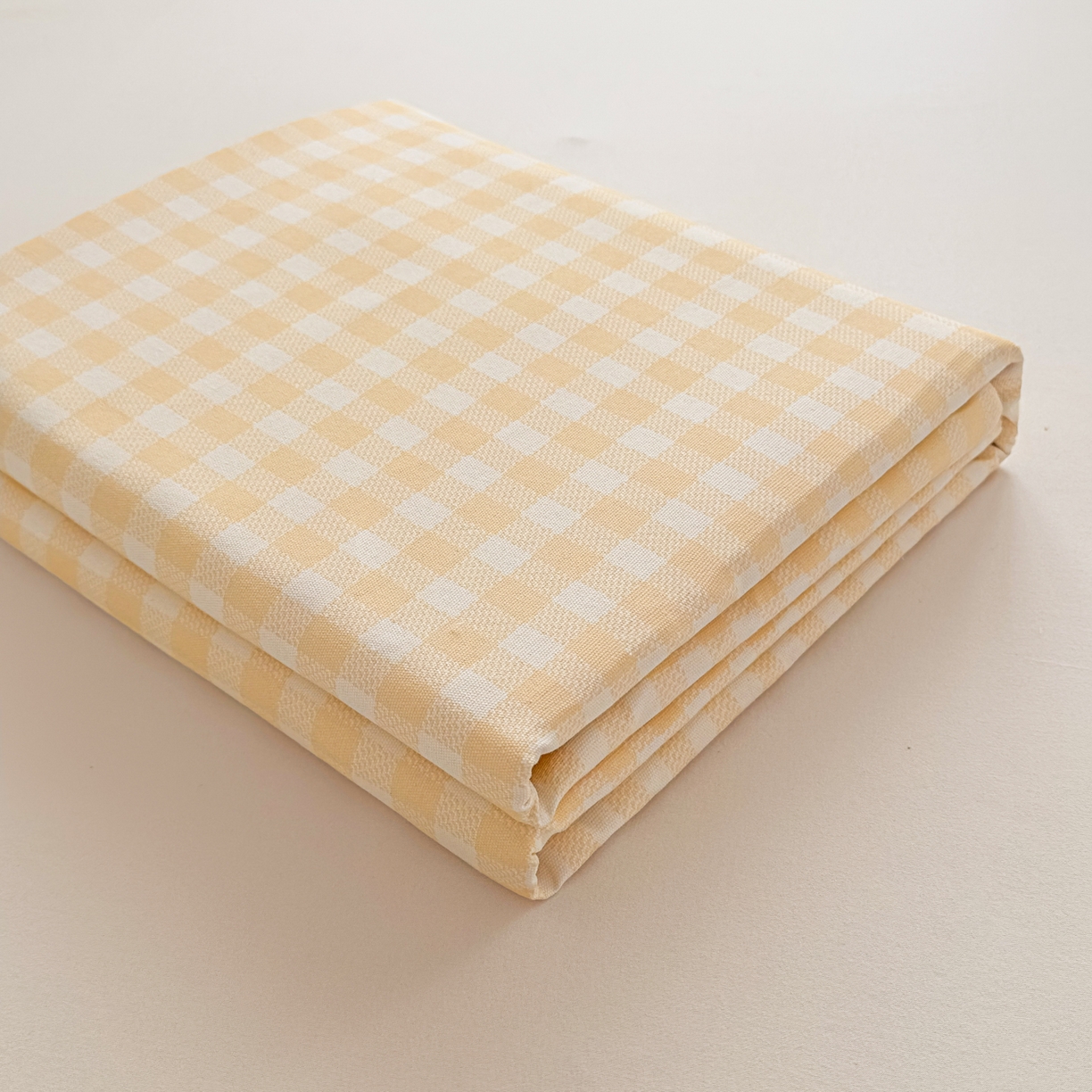 91家纺网 家纺一手货源 找家纺 爱彼家纺 2026新款无印格子分老粗布床单软凉席床单枕套三件套新升级细沙-格子系列一 格子黄