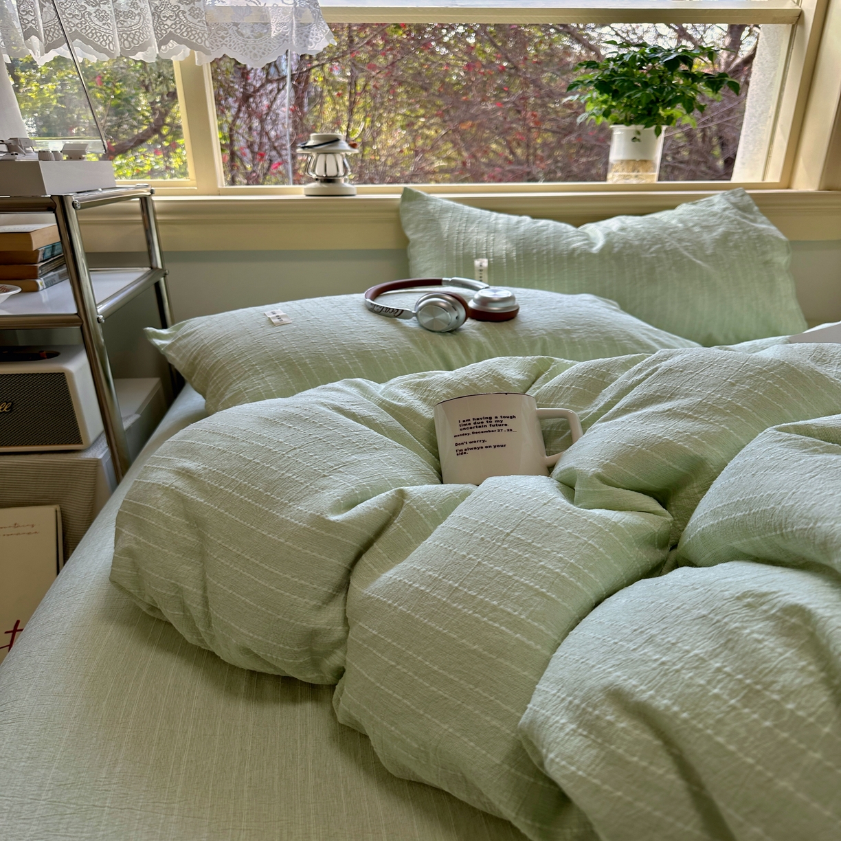 91家纺网 家纺一手货源 找家纺 （总）优兰朵家纺 2026新款简约素色亚麻风纯色无印四件套