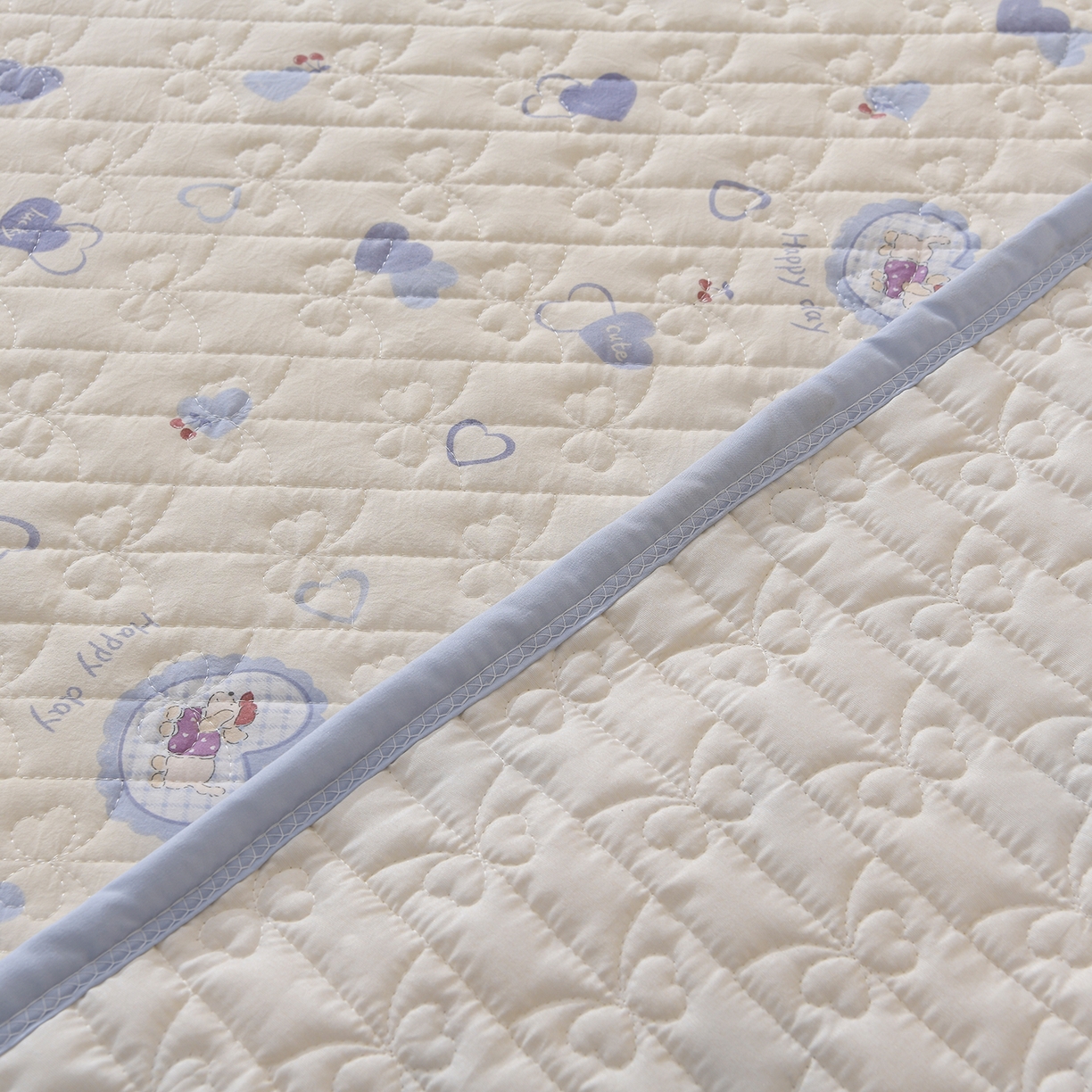 91家纺网 家纺一手货源 找家纺 金梦家居 2026新款水洗棉床盖被套四件套 爱心萌宠