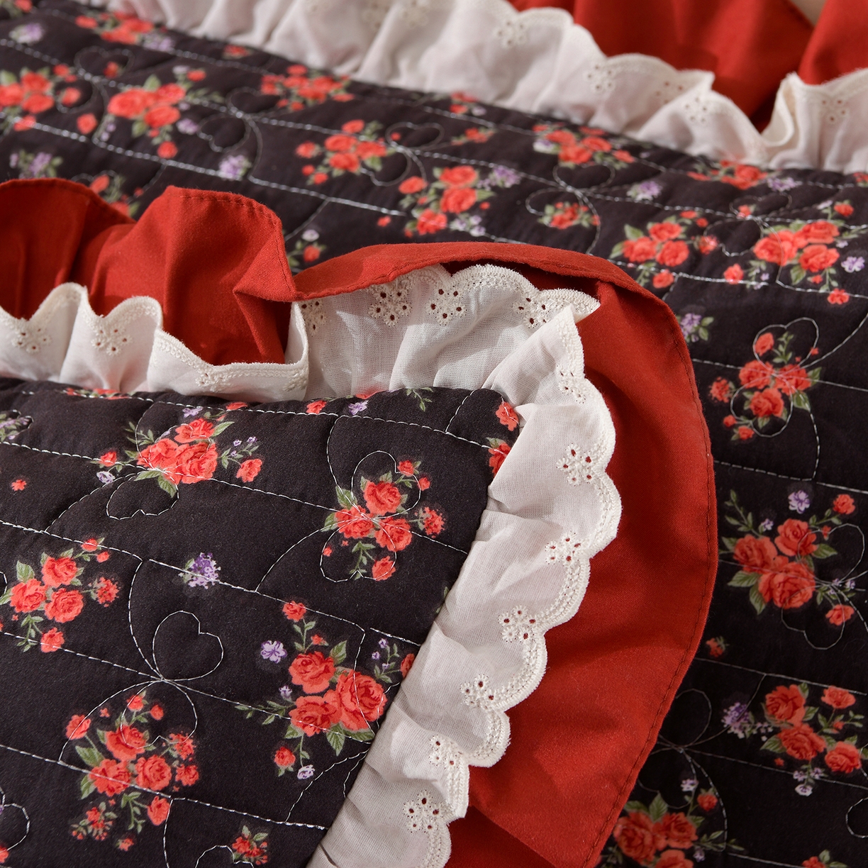 91家纺网 家纺一手货源 找家纺 金梦家居 2026新款水洗棉床盖被套四件套 暗香疏影