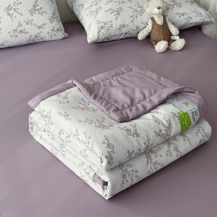 91家纺网 家纺一手货源 找家纺 盛凡家纺 2026新款小清新抗菌夏被夏凉被空调被被子被芯夏被四件套 雾屿蔷薇