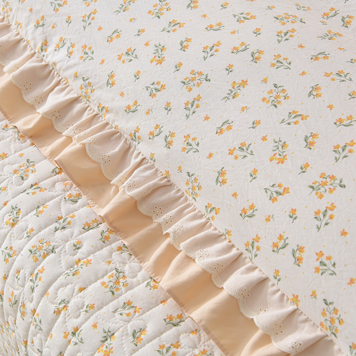 91家纺网 家纺一手货源 找家纺 金梦家居 2026新款水洗棉床盖被套四件套 春暖花开