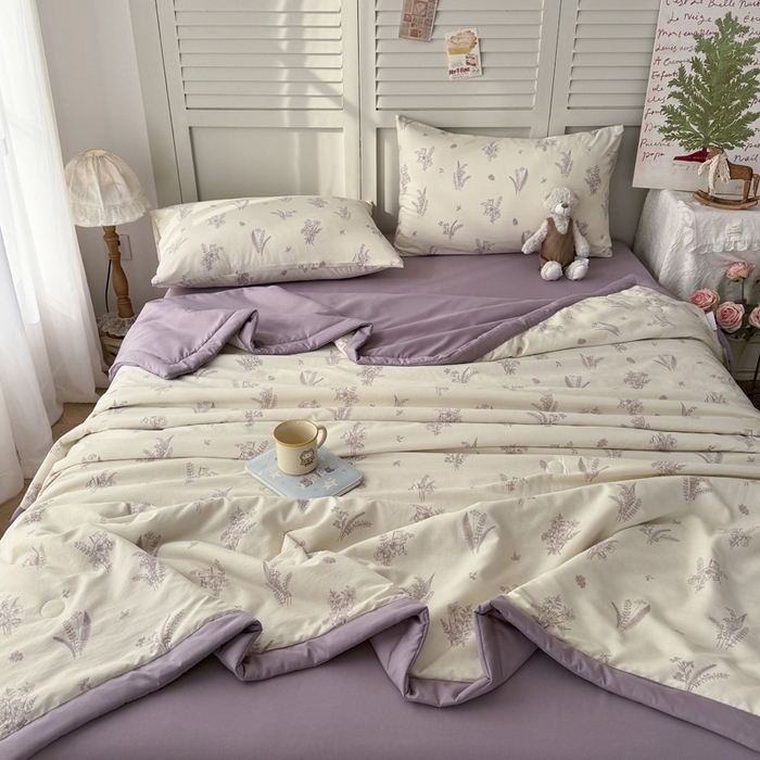 91家纺网 家纺一手货源 找家纺 盛凡家纺 2026新款小清新抗菌夏被夏凉被空调被被子被芯夏被四件套 小岛来信