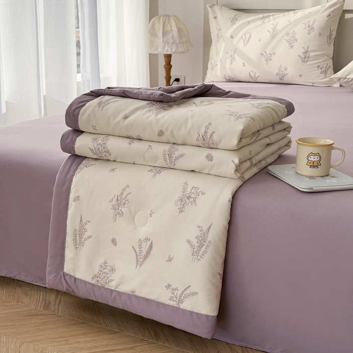 91家纺网 家纺一手货源 找家纺 盛凡家纺 2026新款小清新抗菌夏被夏凉被空调被被子被芯夏被四件套 小岛来信