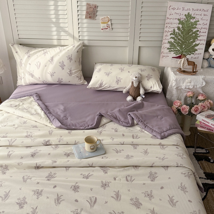 91家纺网 家纺一手货源 找家纺 盛凡家纺 2026新款小清新抗菌夏被夏凉被空调被被子被芯夏被四件套 小岛来信