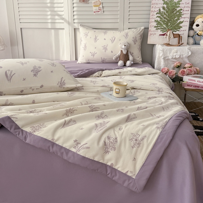 91家纺网 家纺一手货源 找家纺 盛凡家纺 2026新款小清新抗菌夏被夏凉被空调被被子被芯夏被四件套 小岛来信