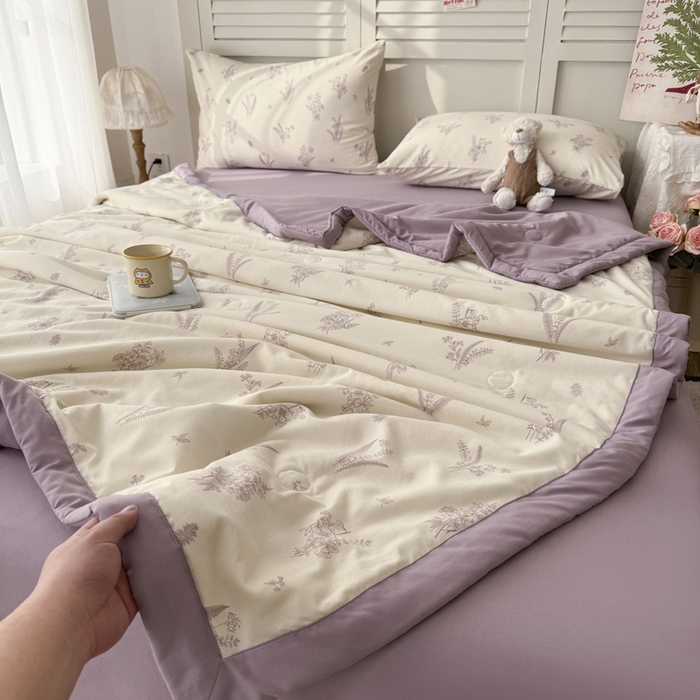 91家纺网 家纺一手货源 找家纺 盛凡家纺 2026新款小清新抗菌夏被夏凉被空调被被子被芯夏被四件套 小岛来信