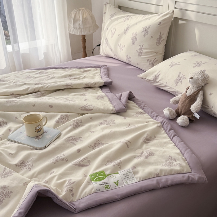 91家纺网 家纺一手货源 找家纺 盛凡家纺 2026新款小清新抗菌夏被夏凉被空调被被子被芯夏被四件套 小岛来信