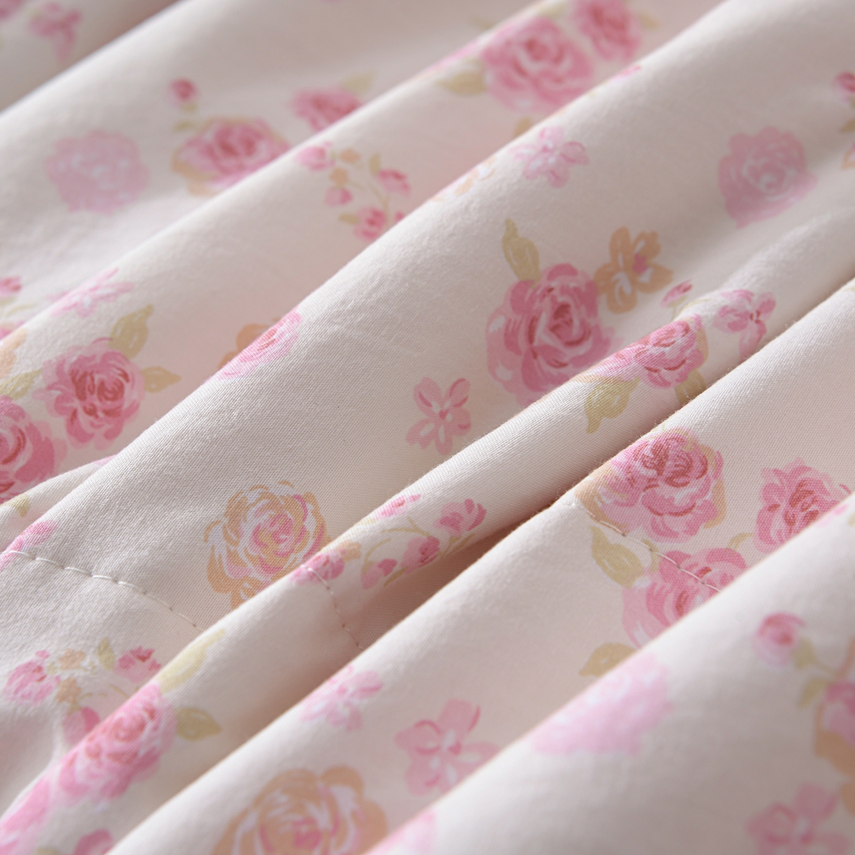 91家纺网 家纺一手货源 找家纺 金梦家居 2026新款水洗棉床盖被套四件套 粉黛佳人