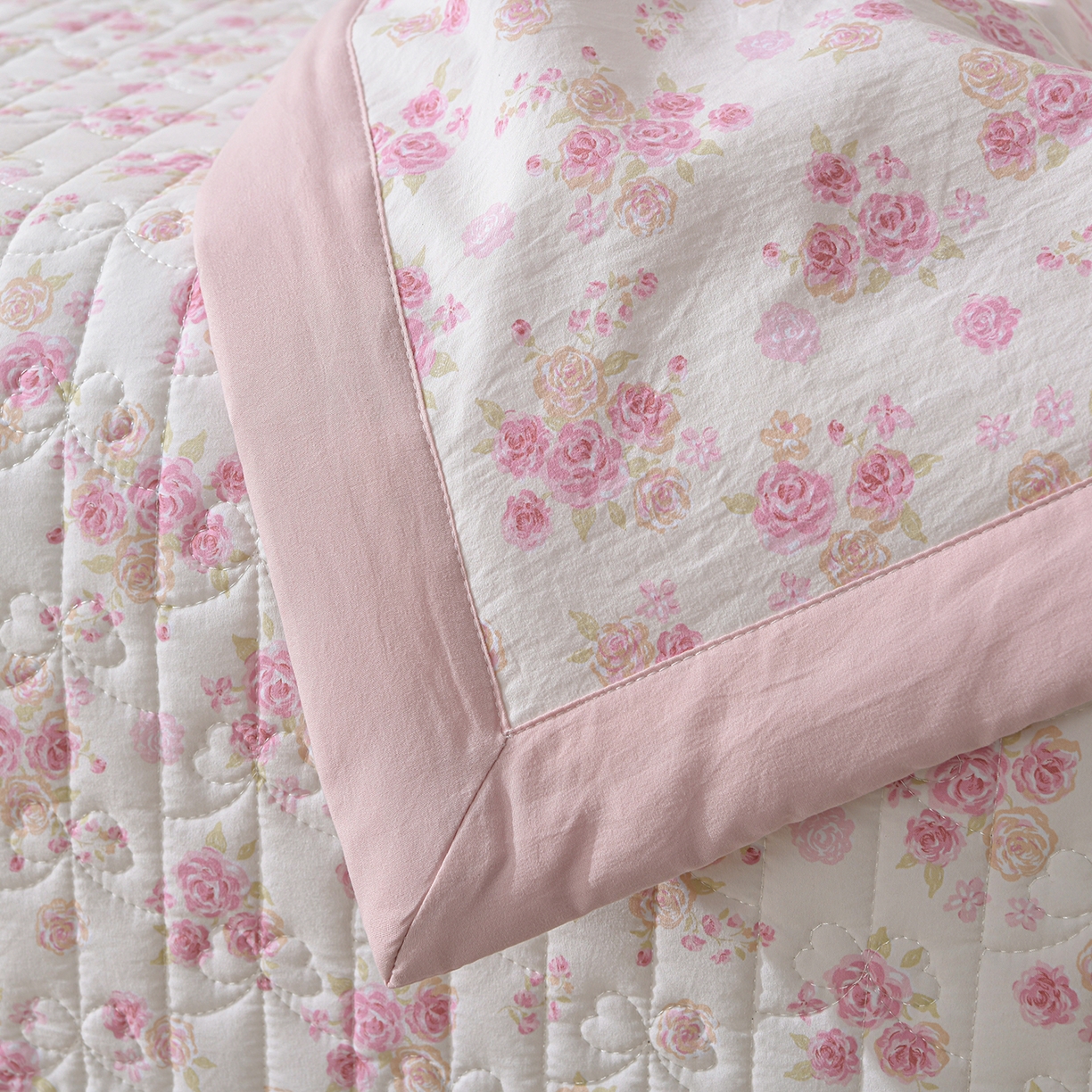 91家纺网 家纺一手货源 找家纺 金梦家居 2026新款水洗棉床盖被套四件套 粉黛佳人