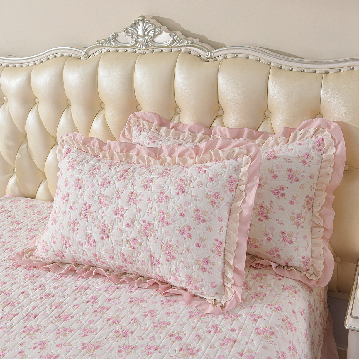 91家纺网 家纺一手货源 找家纺 金梦家居 2026新款水洗棉床盖被套四件套 粉黛佳人