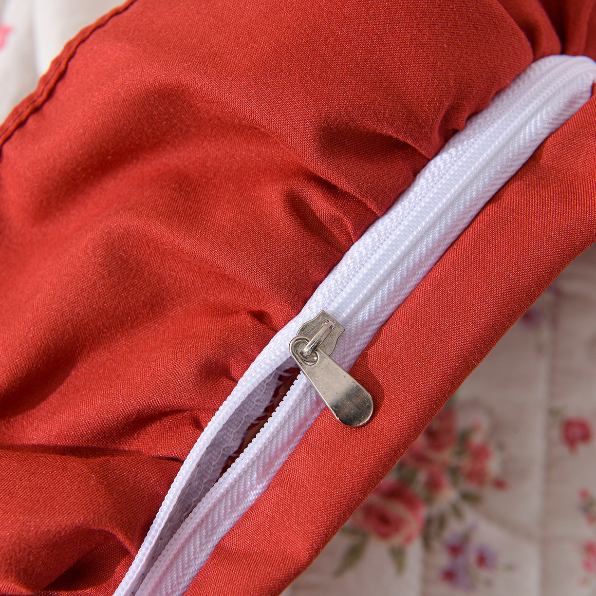 91家纺网 家纺一手货源 找家纺 金梦家居 2026新款水洗棉床盖被套四件套 红粉佳人