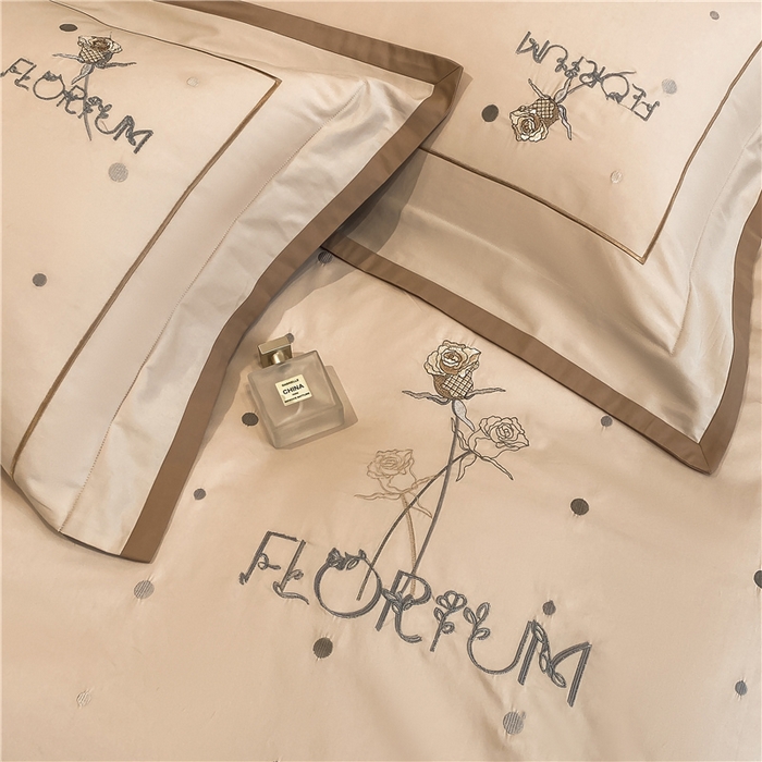 91家纺网 家纺一手货源 找家纺 家居1号家纺 2026新款50双股新疆长绒棉四件套-玫瑰花园 玫瑰花园-香槟金