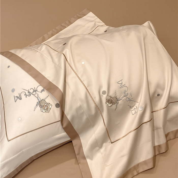 91家纺网 家纺一手货源 找家纺 家居1号家纺 2026新款50双股新疆长绒棉四件套-玫瑰花园 玫瑰花园-香槟金