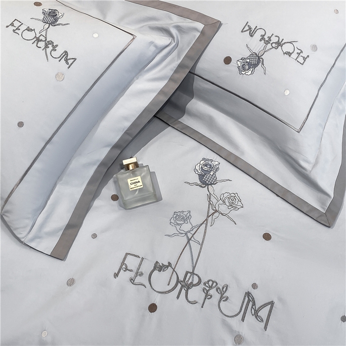 91家纺网 家纺一手货源 找家纺 家居1号家纺 2026新款50双股新疆长绒棉四件套-玫瑰花园 玫瑰花园-月光蓝