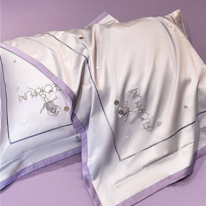 91家纺网 家纺一手货源 找家纺 家居1号家纺 2026新款50双股新疆长绒棉四件套-玫瑰花园 玫瑰花园-香芋紫