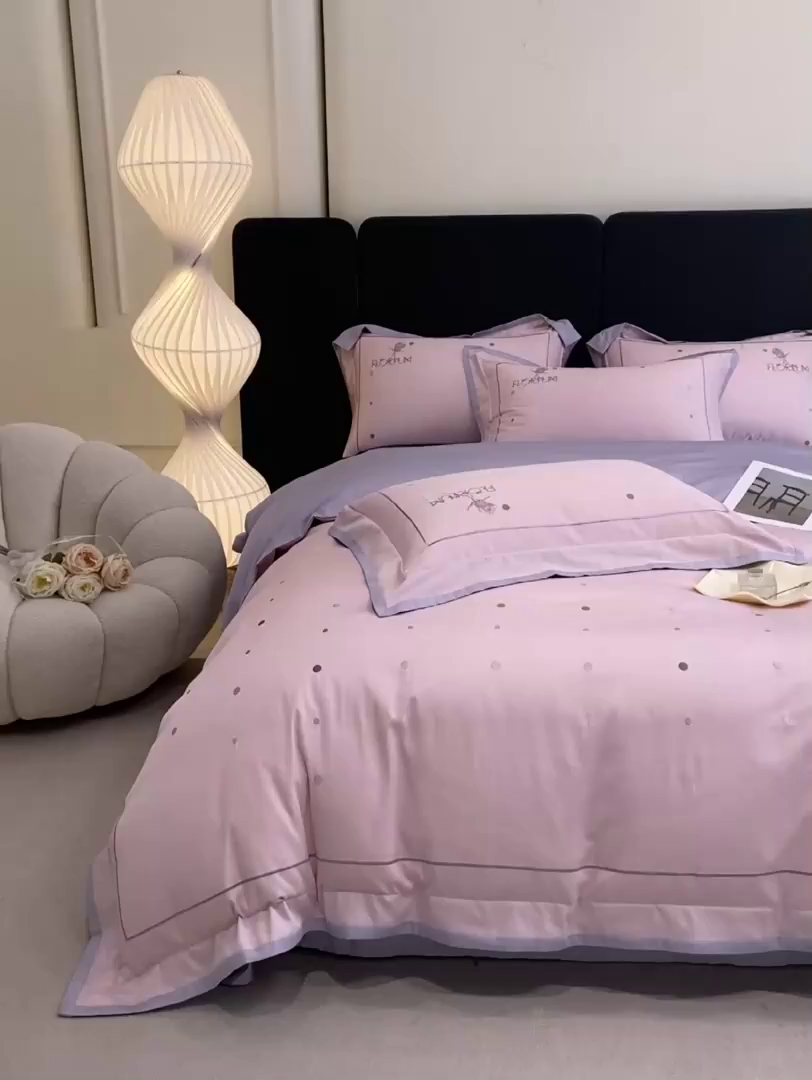 91家纺网 家纺一手货源 找家纺 （总）家居1号家纺 2026新款50双股新疆长绒棉四件套-玫瑰花园