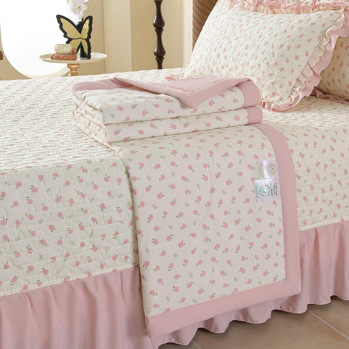 91家纺网 家纺一手货源 找家纺 金梦家居 2026新款水洗棉床盖被套四件套 花开朵朵