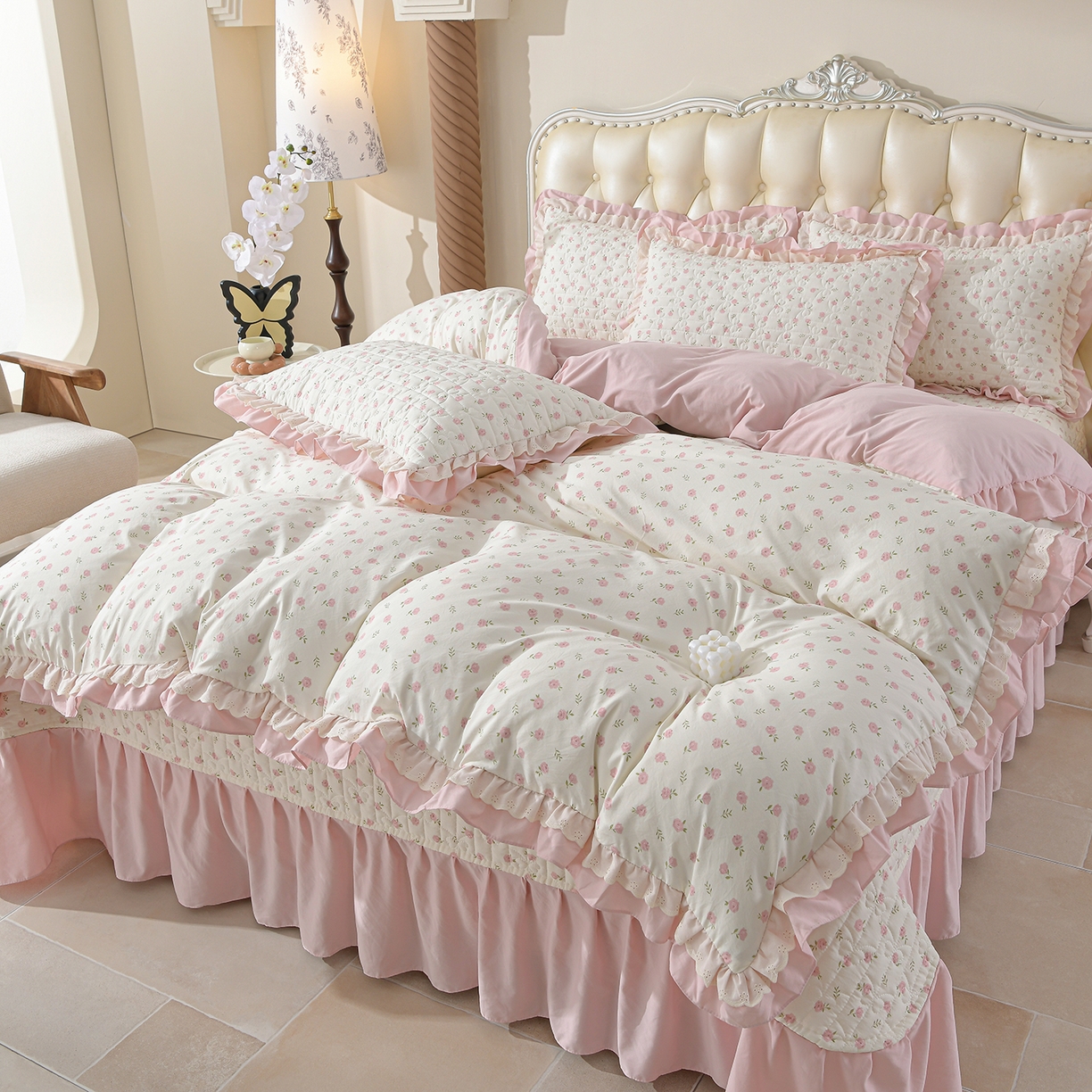 91家纺网 家纺一手货源 找家纺 金梦家居 2026新款水洗棉床盖被套四件套 花开朵朵