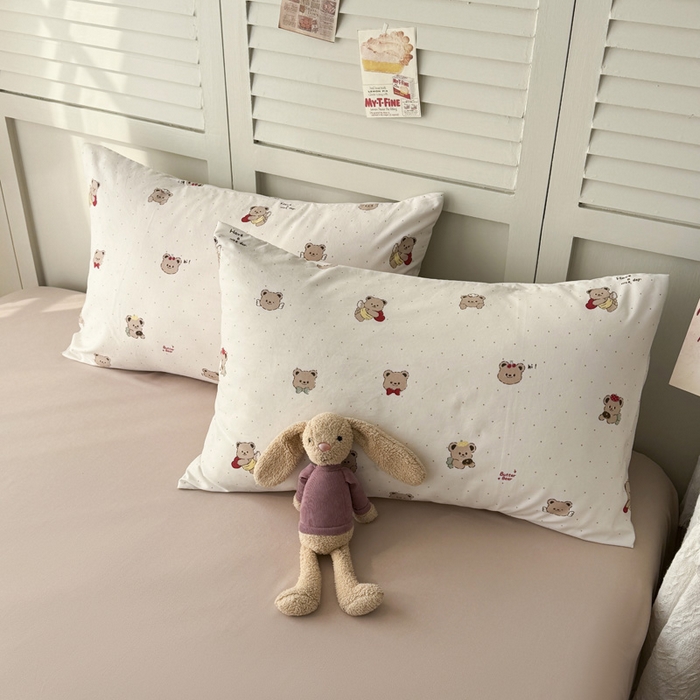 91家纺网 家纺一手货源 找家纺 盛凡家纺 2026新款小清新抗菌夏被夏凉被空调被被子被芯夏被四件套 熊趣心漾