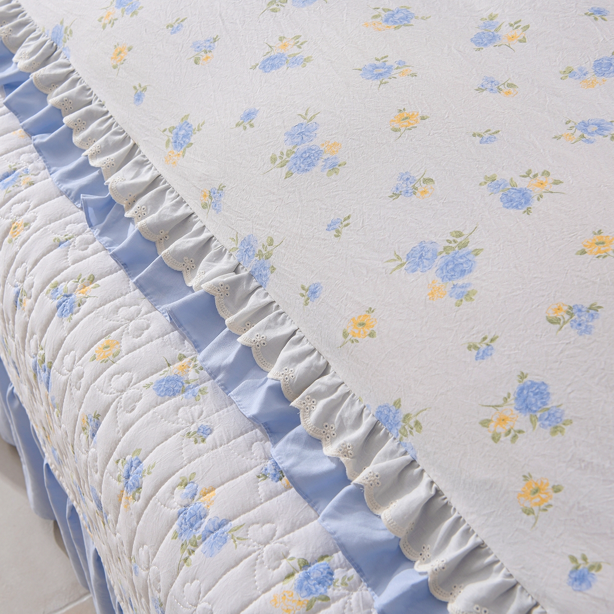 91家纺网 家纺一手货源 找家纺 金梦家居 2026新款水洗棉床盖被套四件套 花开盛夏