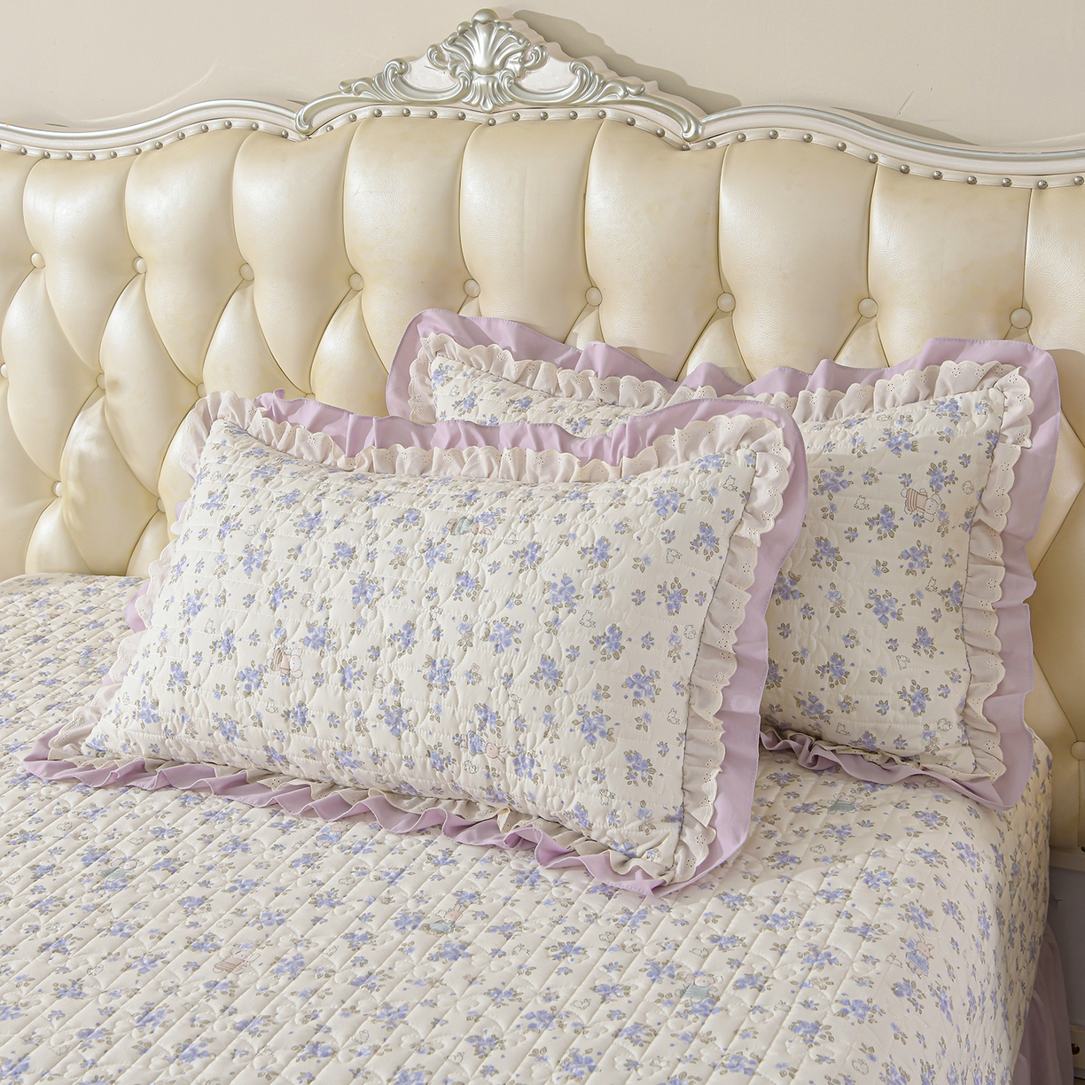 91家纺网 家纺一手货源 找家纺 金梦家居 2026新款水洗棉床盖被套四件套 花香萌兔