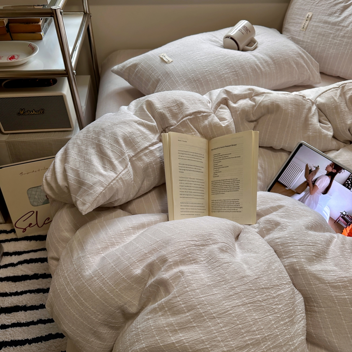 91家纺网 家纺一手货源 找家纺 优兰朵家纺 2026新款简约素色亚麻风纯色无印四件套 卡其-素然