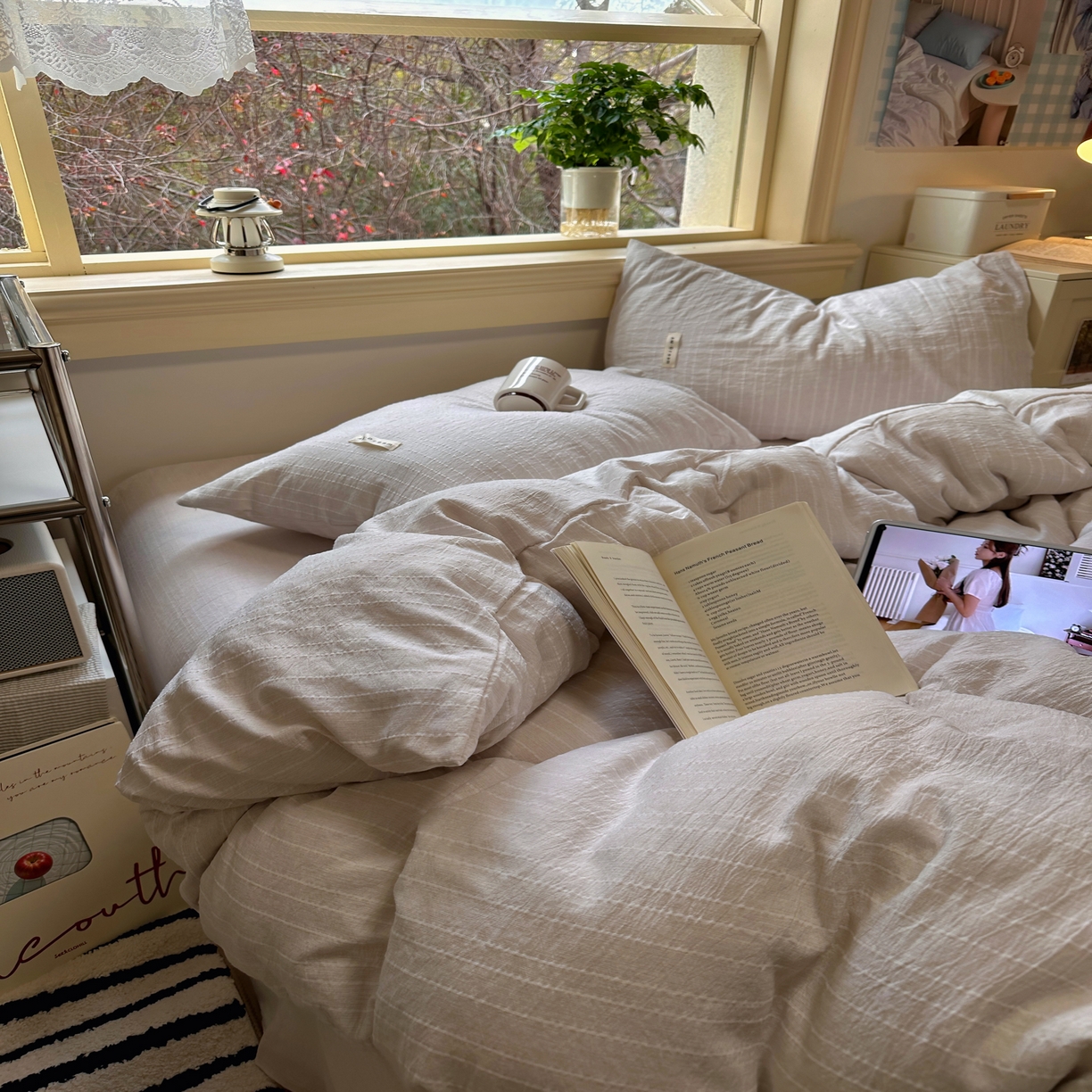 91家纺网 家纺一手货源 找家纺 优兰朵家纺 2026新款简约素色亚麻风纯色无印四件套 卡其-素然