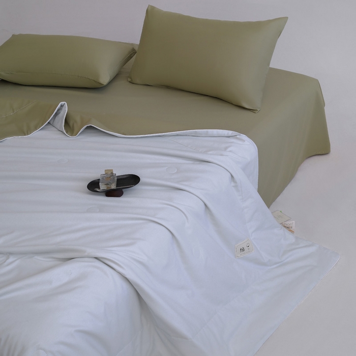 91家纺网 家纺一手货源 找家纺 盛凡家纺 2026新款133*72全棉A类55大豆抗菌夏被夏凉被空调被 水绿+松石绿