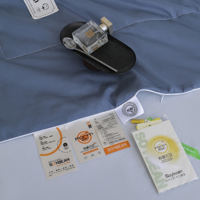 91家纺网 家纺一手货源 找家纺 盛凡家纺 2026新款133*72全棉A类55大豆抗菌夏被夏凉被空调被 深睡蓝